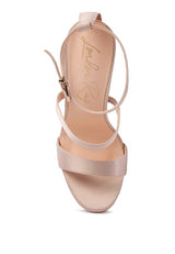 RHINESTONE BALL SATIN SANDAL