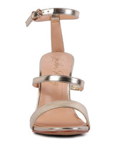 RHINESTONE BALL SATIN SANDAL
