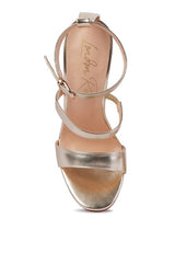 RHINESTONE BALL SATIN SANDAL