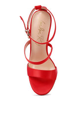 RHINESTONE BALL SATIN SANDAL