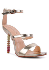 RHINESTONE BALL SATIN SANDAL