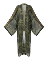 Boundless Camo Mesh Maxi Kimono