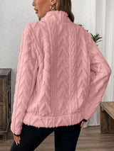 Plus size fleece half zip sweatshirt by Impulsive Fashion