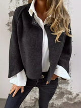 Khaki fuzzy knit cardigan with dropped shoulders, plus size cozy sweater by Impulsive Fashion