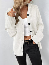 Cozy hooded button-down knit cardigan by Impulsive Fashion