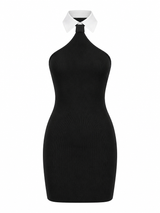 Ivory & Onyx Collar Mini Dress