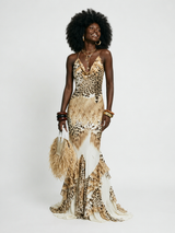 Wild Heart Leopard Ruffle Maxi Dress