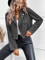 Zip up cropped jacket by Impulsive Fashion