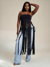 Fringe Trim Tube Top
