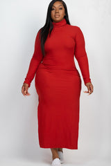 Long Sleeve Side Slit Dress