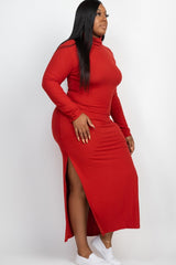 Long Sleeve Side Slit Dress