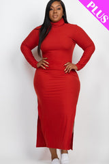 Long Sleeve Side Slit Dress