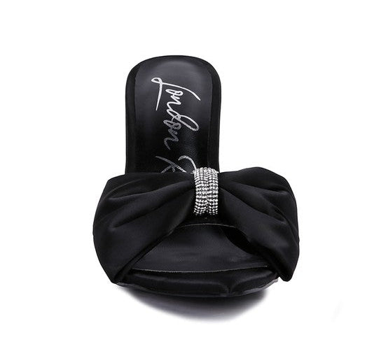 High Tea Jewel Strap Satin Sandal