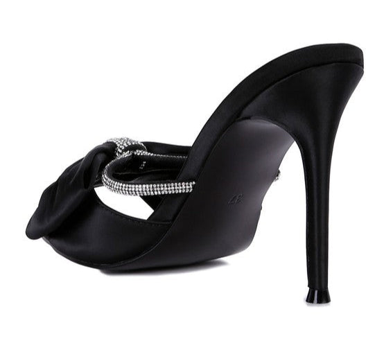 High Tea Jewel Strap Satin Sandal