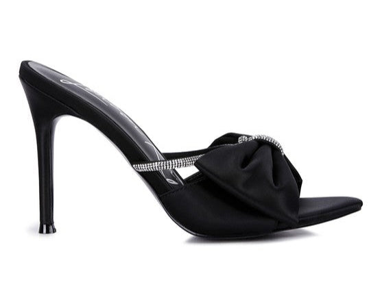 High Tea Jewel Strap Satin Sandal