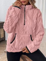 Plus size fleece half zip sweatshirt by Impulsive Fashion
