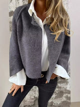 Khaki fuzzy knit cardigan with dropped shoulders, plus size cozy sweater by Impulsive Fashion