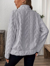 Plus size fleece half zip sweatshirt by Impulsive Fashion