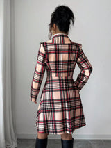 Plaid button-up long sleeve coat for women, fall overcoat by Impulsive Fashion