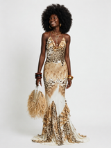 Wild Heart Leopard Ruffle Maxi Dress