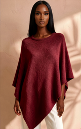 Asymmetrical Hem Knit Poncho