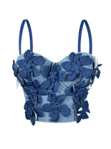 Free Spirit Floral Denim Bustier