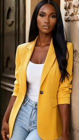 Full Size Single-Breasted Lapel Collar Blazer