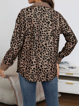 Leopard print button-down jacket for women, plus size fall outerwear by Impulsive Fashion