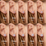 Moissanite Stud Earrings for Women & Men, D Color VVS1 Certified Moissanite, 925 Sterling Silver / 14K Gold Plated