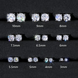 Moissanite Stud Earrings for Women & Men, D Color VVS1 Certified Moissanite, 925 Sterling Silver / 14K Gold Plated