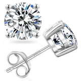 Moissanite Stud Earrings for Women & Men, D Color VVS1 Certified Moissanite, 925 Sterling Silver / 14K Gold Plated