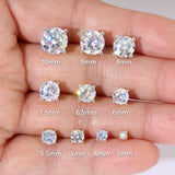Moissanite Stud Earrings for Women & Men, D Color VVS1 Certified Moissanite, 925 Sterling Silver / 14K Gold Plated