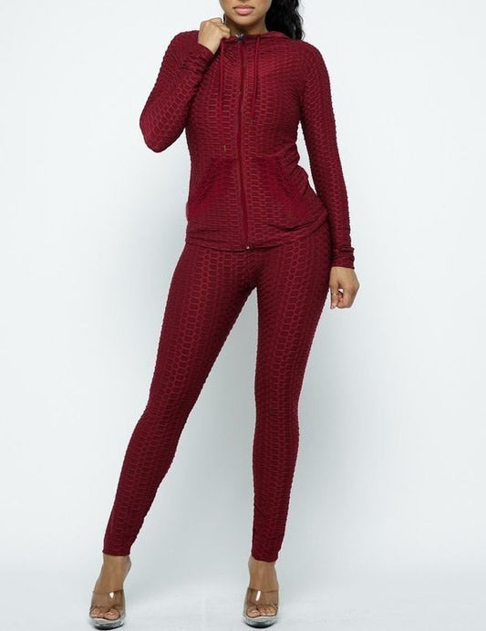 Non-Stop 2-PC Jogging Suit - Burgundy