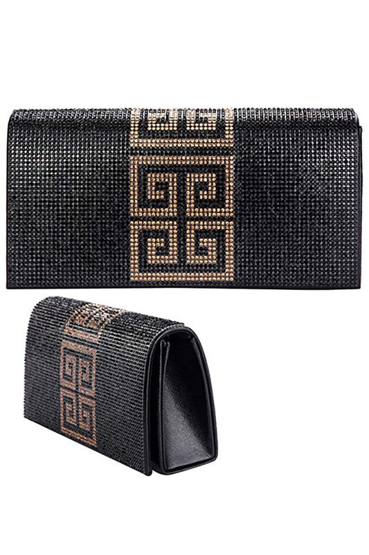 Greek Pattern Evening Clutch / Crossbody Bag