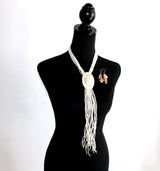 Plunged Beaded Necklace & Earring Set - Impulsive Fashion