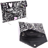 Doodle Print Crossbody Clutch